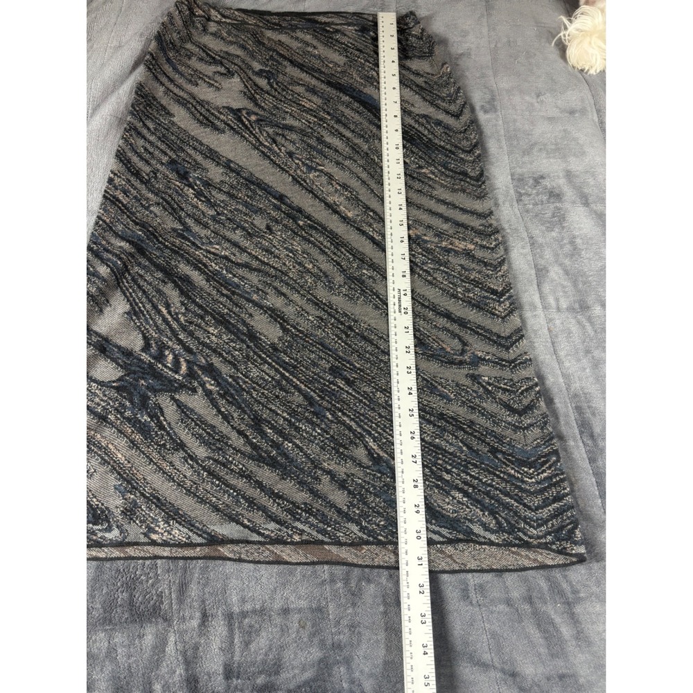 Peruvian Connection Womens Marbled Knit Midi‎ Skirt Gray Black Tan Size M Peru - Picture 2 of 8